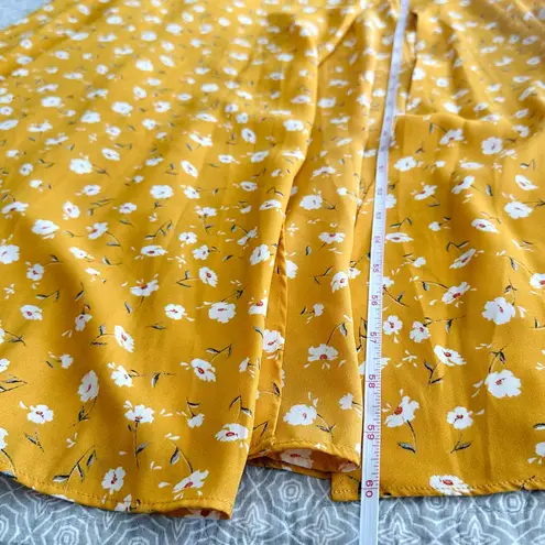 Lulus NEW! Lulu’s Fresh Picked Mustard Yellow Floral Backless Maxi Dress Size M NWT