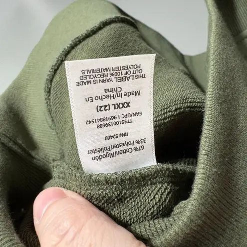 Time & Tru Olive Green Cozycore Pullover Sweatshirt