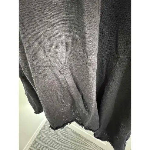 DiscardoCults Dark Gray Poncho Style Hem Short Sleeve Oversized Top Size 1