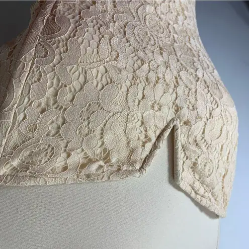 Anthropologie  Porridge Clothing- Lace Corset with Shirred Cream Size XL NWT