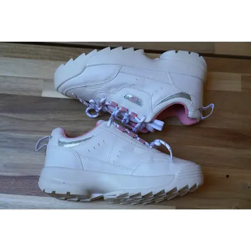 Women Cute Platform Pink White Feminine Sneaker Size US 8