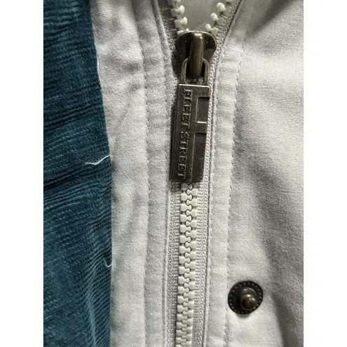Fleet Street Beige/Green Jacket Pockets Collar Hood Zip/Snap Up Lined See Measur