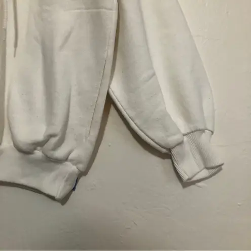 Vintage 90's Cityscape Floral Mock Neck Pullover Zip Up Sweatshirt Sweater White Size M