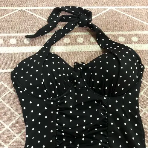 NWT Swimsuits for All polka dot retro vintage like halter swimsuit Size 8