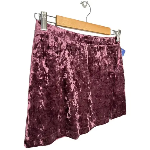 Abound New Nordstrom  Crushed Velvet Velour Mini Retro 90s Y2K Skirt Burgundy M