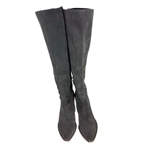 Dolce Vita Kylar Gray Suede Tall Knee High Heeled Point Toe Boots Size 7.5