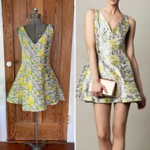 Opening Ceremony Floral Fit and Flare Jacquard Elle Fanning Skater Dress Sz 2