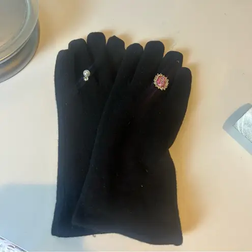 Unbranded boutique ladies faux fur lined gloves soft touch wool blend Large Black