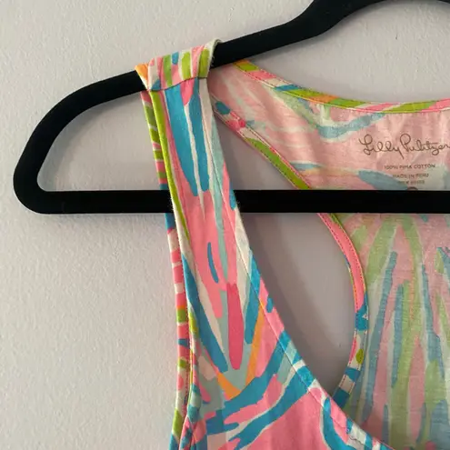 Lilly Pulitzer  Pink Colorful Shell Cotton Sleeveless Mini Dress Preppy Small
