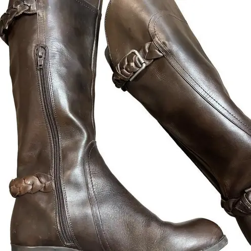 Audrey Brooke Audrey Brooke Women's Brown Leather Knee High Riding "Tony" Boots Size 7