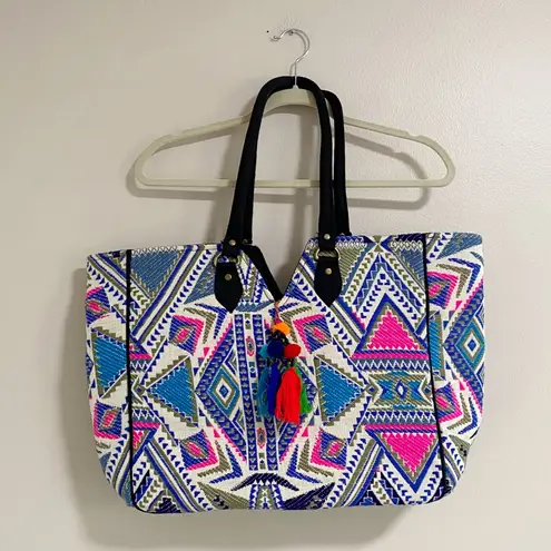 Tribe Azure Fair Trade Woven Women Tote Colorful Large Shoulder Bag Pink
