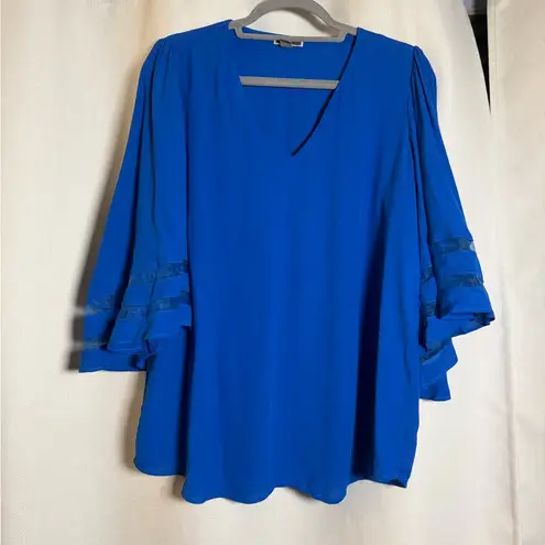 Chelsea28 Bell Sleeve V Neck Blouse Medium