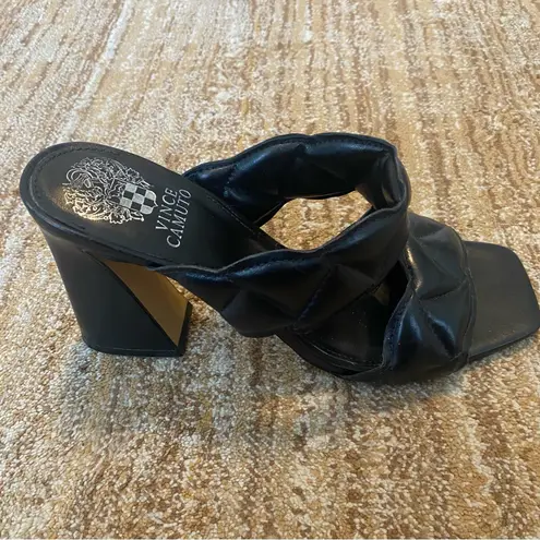 Vince Camuto  Quilted Heeled Sandals Shoes black, 8M