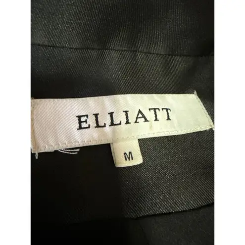 Elliatt Black Silk Satin Sleeveless Double Breasted Blazer Vest Coat Jacket Sz M