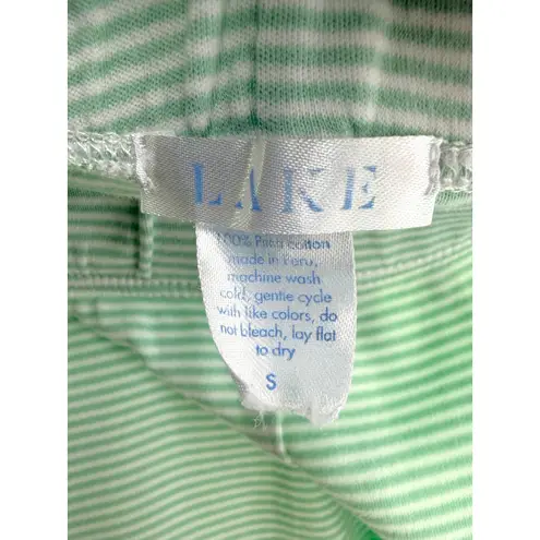 Lake Pajamas Mint Green Stripe Pima Cotton Short Sleeve Top Wide Leg Pants Set S