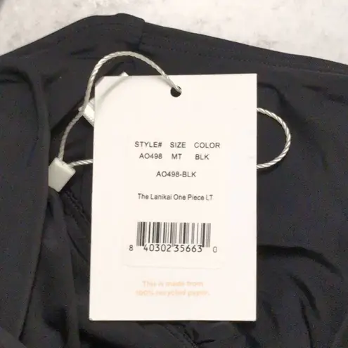 ANDIE NWT Lanikai Black V-Neck Spaghetti Straps One Piece Swimsuit Medium Tall