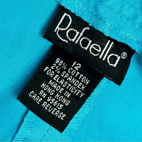 Rafaella Women Bright Blue Pants with Embroidered Sunglasses Cuffed Hems Vacay