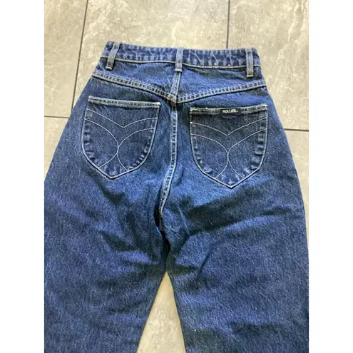 Rollas Elle Jeans Womens 23 Super High Rise Relaxed 80s Stone Denim Pants Blue