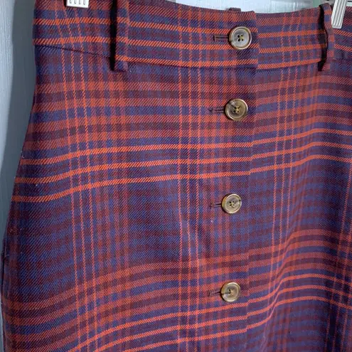 Wilfred Aritzia  Tartan Plaid Leona Button-front Midi Pencil Skirt W-387 Sz 4