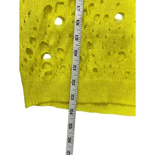 Sweet Claire Women's Neon Yellow Holey Hole Sweater