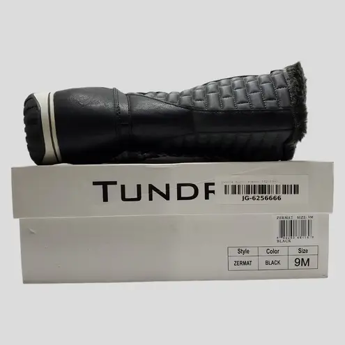 Tundra Boots Zermat Snow Quilted Faux Fur Trim Boot Women's Size 9 Black