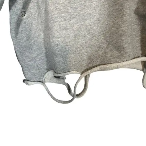Generation Love Gray Long Sleeve Distressed V-Neck Crop Sweatshirt Women Sz XS