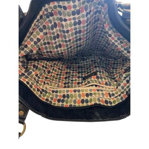 Axcess by Liz Claiborne Black Quilted Tote Shoulder Bag Polka Dot Lining Women’s