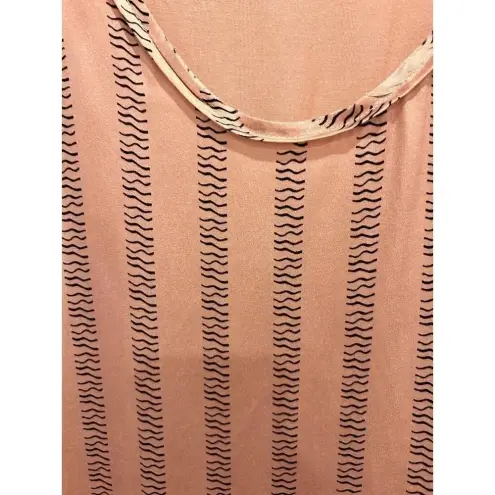 Reiss  Remy Silk Front‎ Striped Tank Large Peachy Pink