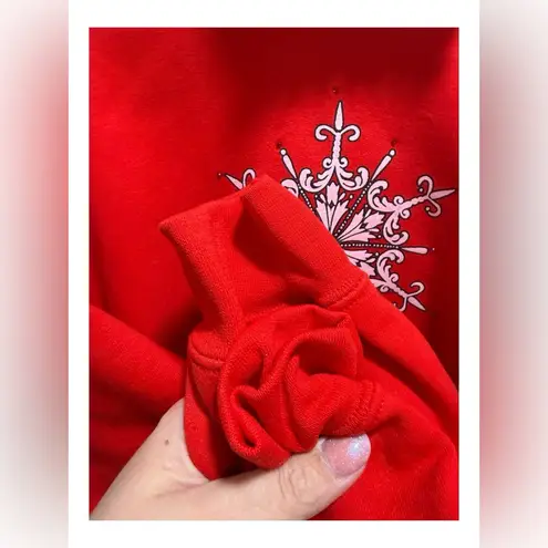 PFI Fashions Red Snowflake Sweatshirt – XL Vintage Holiday Embellished Pullover