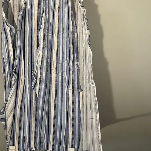 By & By Size Small Navy Blue White Stripe Tie Wrap Pant Women