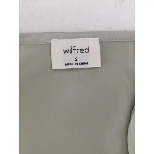 Aritzia Wilfred Sage Green TRYST Square Neck Mini Satin Slip Dress Women's Small
