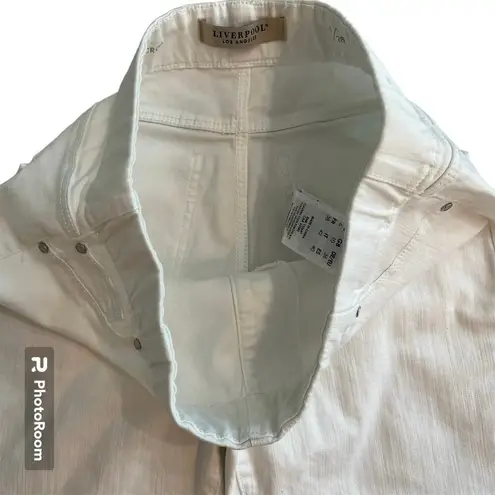 Liverpool 25-Inch The Skinny Crop - Bright White size 6 Pull On Elastic Waist