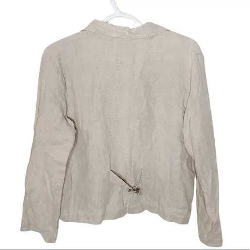 Melrose Collectibles petite vintage patch pocket boxy linen blazer size 8p