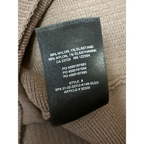 Aritzia  Babaton Women's Brown Short Sleeve Ribbed Knit Sculpt Crop Top Size M