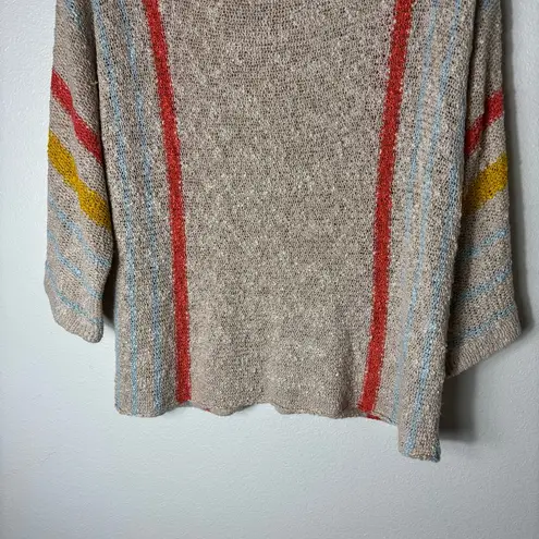 Dokotoo Womens Fall Crewneck 3/4 Sleeve Striped Lightweight Sweater size Large Red - Image 4