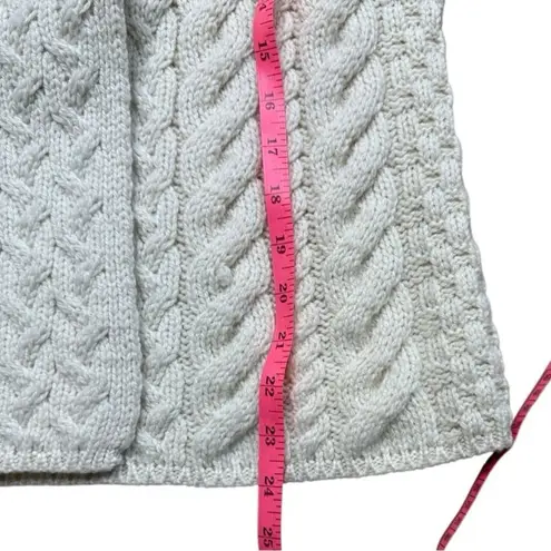 Aran Woollen Mills Super Soft Merino 3 Button Sweater Ivory Medium