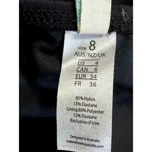 Sea Level Swim Tank Twist Front Adjustable Straps Padded Cups Black W US 4 NWOT