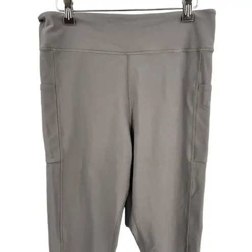 Johnny Was Calme Leggings Gray Pockets Workout Stretch Gym Active Lounge XL