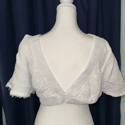 Aerie  Pool-to-Party Flutter Sleeve Tshirt Haute White NWOT Medium - Image 2