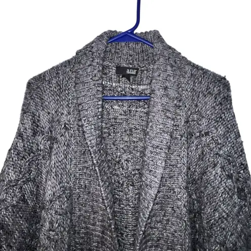 Ana A New Approach Dark Grey Shrug Sweater Short Sleeve Knit Open Front L/XL Gray Size L
