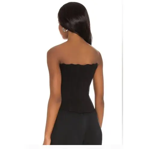 Boys Lie Corset Top Womens Small Black Boned Bodice Strapless Paneled Zipper