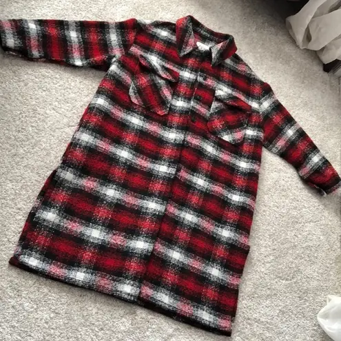 ZARA flannel plaid jacket coat, size medium