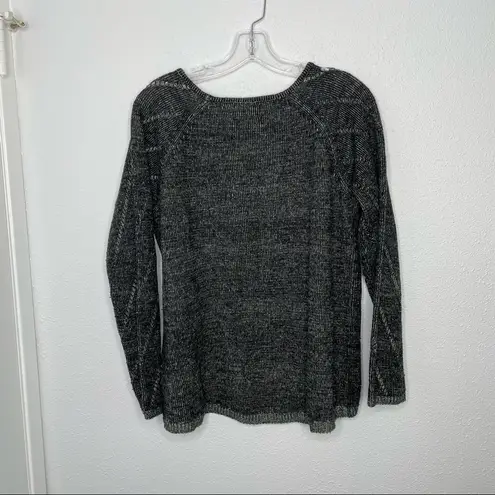 Maddison Soft Acrylic Loose Knit Sweater Top size L Gray Size L