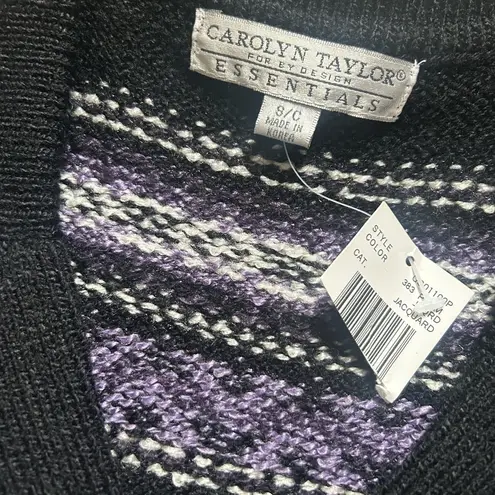 Carolyn Taylor 🆕 Vintage Jacquard collared cardigan