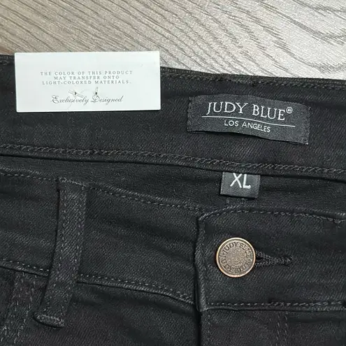 Judy Blue High Rise Distressed Black Stretch Jean Shorts Size XL