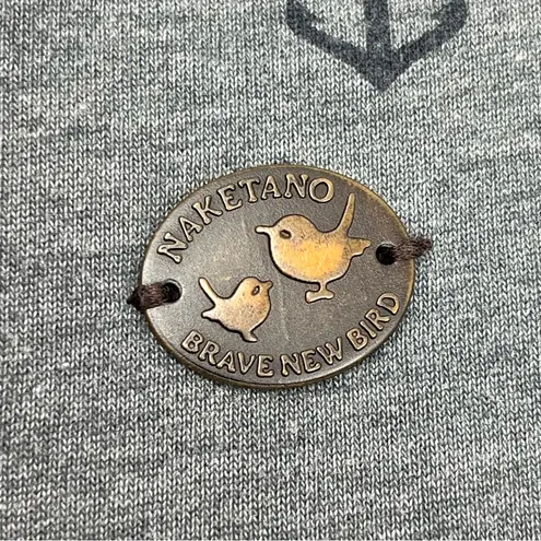 Naketano The Poet’s Choice Womens Crewneck Sweatshirt Medium Blue Anchor *FLAW