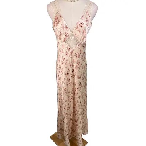 Cami NYC Rika Floral Hammered Silk Dress ivory pink size 6
