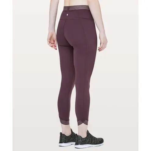 Lululemon Women Leggings Purple Find Focus 7/8 Tight Pull On Stretch Yoga Size 8