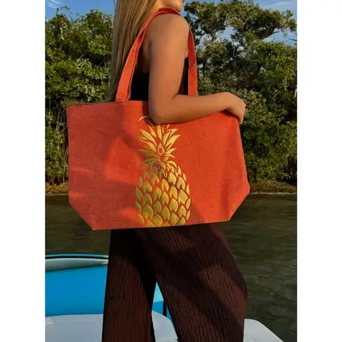 Beach Bag Tote, Pinneaple Beach Bags Pool Bag Shoulder Travel Tote