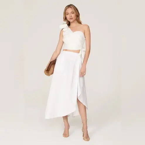 Ashley Park X RTR White One Shoulder Tie Bow Top Sz XL